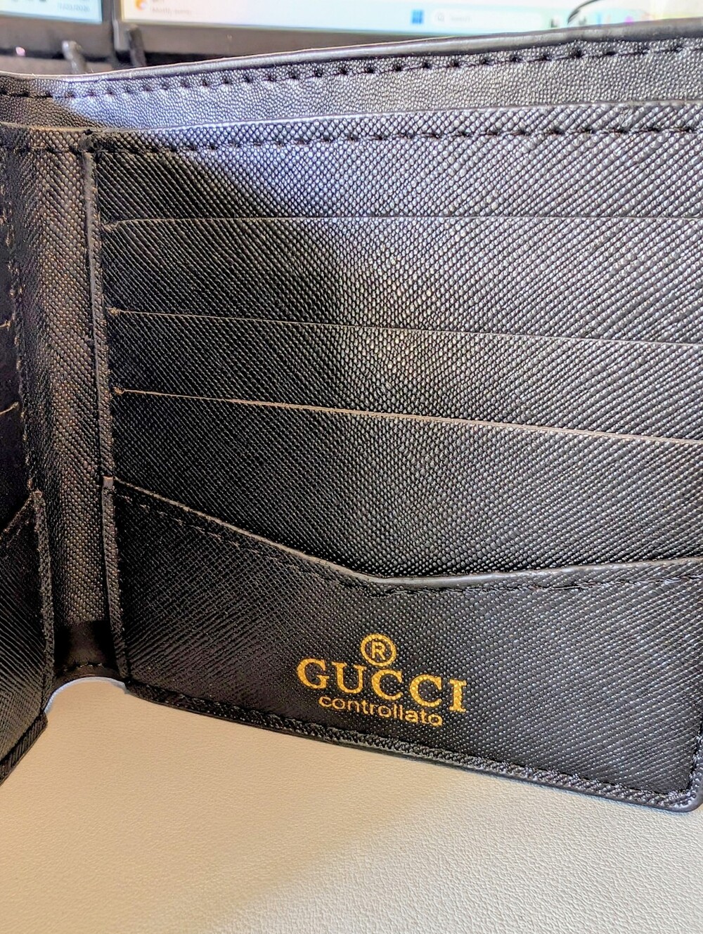 Gucci Men’s GG Supreme Web Stripe Bi-Fold Wallet - Picture 3 of 4